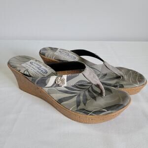 Island Slipper Wedge 3" Heel Sandals Womens Sz 10 Hawaiian Made In Hawaii USA